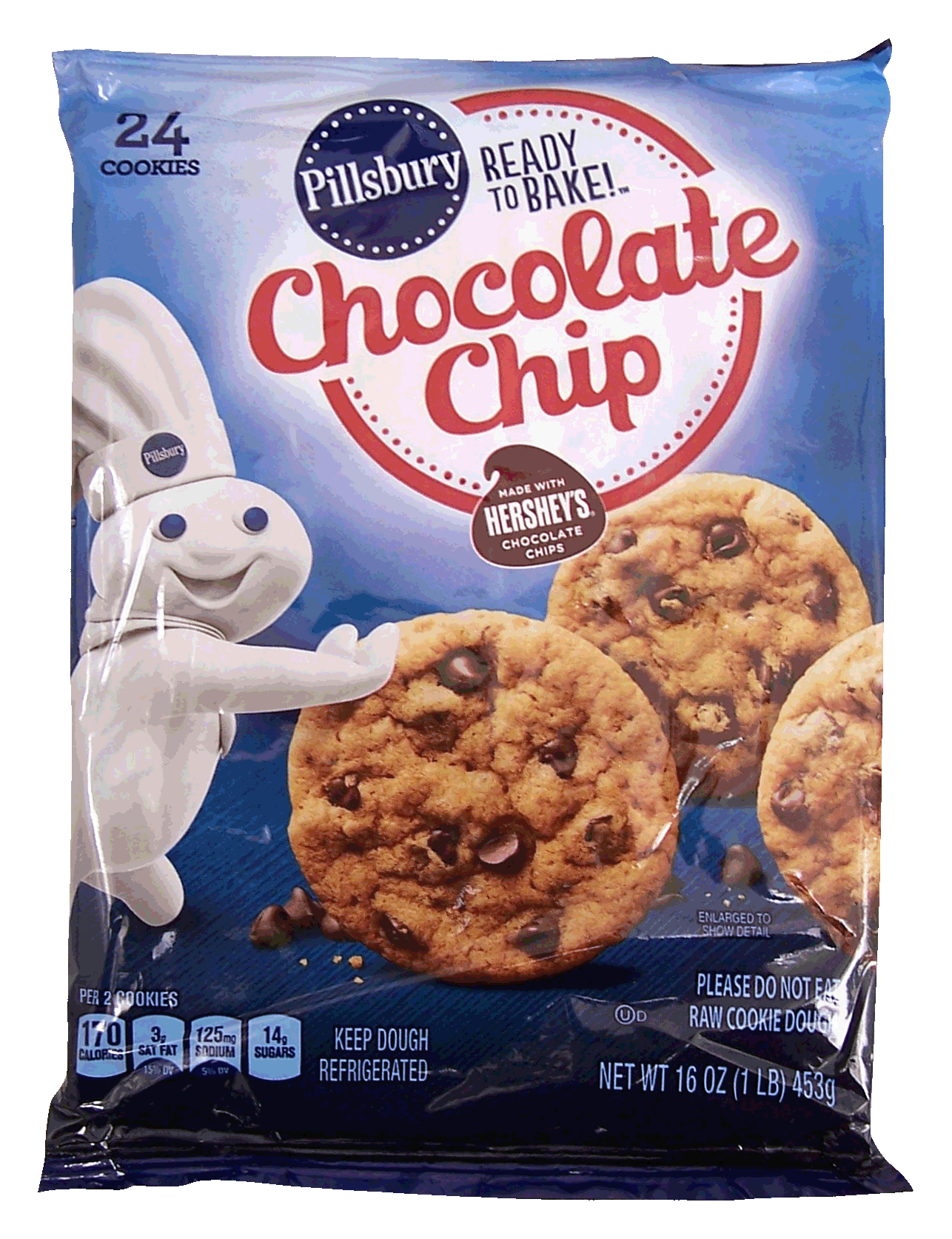 Pillsbury Ready To Bake! chocolate chip with Hershey's cookie dough, makes 24 cookies Full-Size Picture